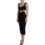 Dolce & Gabbana Elegant Black Midi Sheath Dress Dolce & Gabbana Rosy Brown