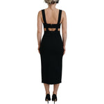 Dolce & Gabbana Elegant Black Midi Sheath Dress Dolce & Gabbana Rosy Brown
