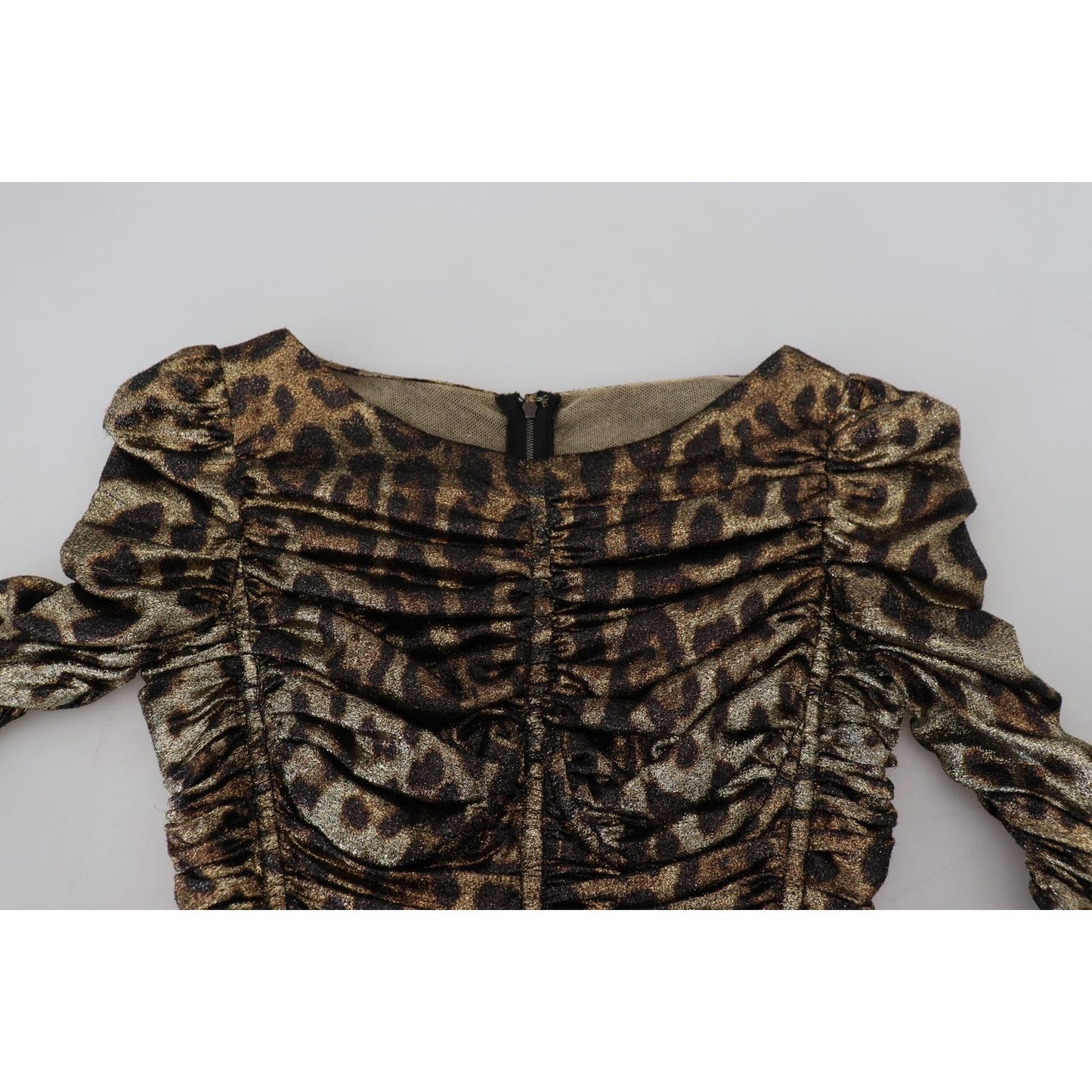 Dolce & Gabbana Multicolor Leopard Bodycon Sheath Midi Dress