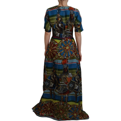 Dolce & Gabbana Multicolor Sicily Silk A-line Long Gown Dress