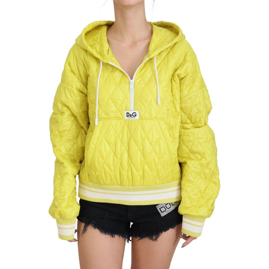 Dolce & Gabbana Elegant Yellow Hooded Jacket Dolce & Gabbana Dark Khaki