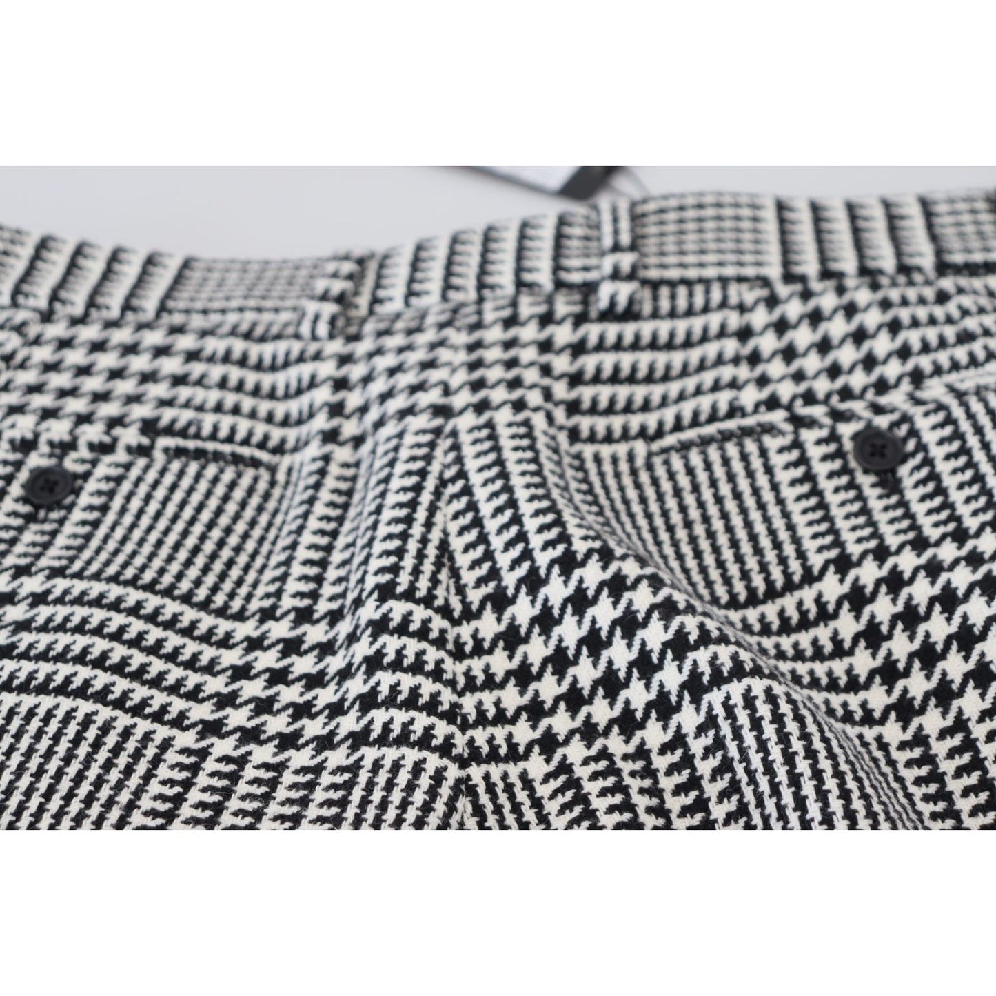 Dolce & Gabbana Elegant High Waist Plaid Midi Pants Dolce & Gabbana Gray