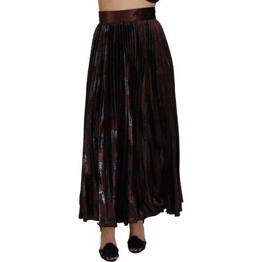 Dolce & Gabbana Elegant High Waist A-Line Maxi Skirt Dolce & Gabbana Black