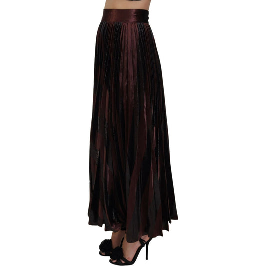 Dolce & Gabbana Elegant High Waist A-Line Maxi Skirt Dolce & Gabbana Black