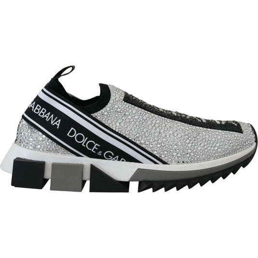 Dolce & Gabbana Sparkling Silver Rhinestone Sneakers Dolce & Gabbana Dark Slate Gray