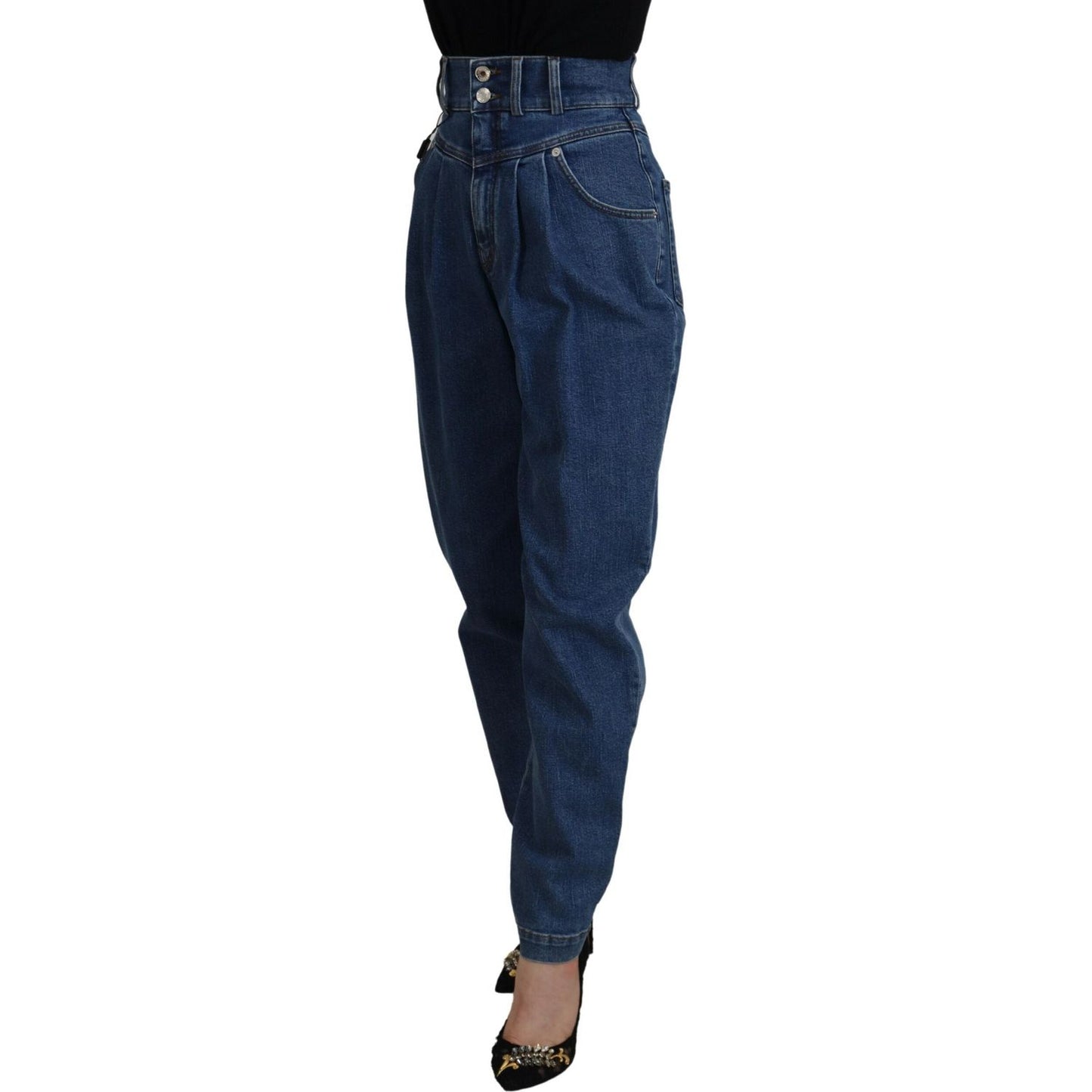 Dolce & Gabbana Blue High Waist Denim Cotton Stretch Jeans