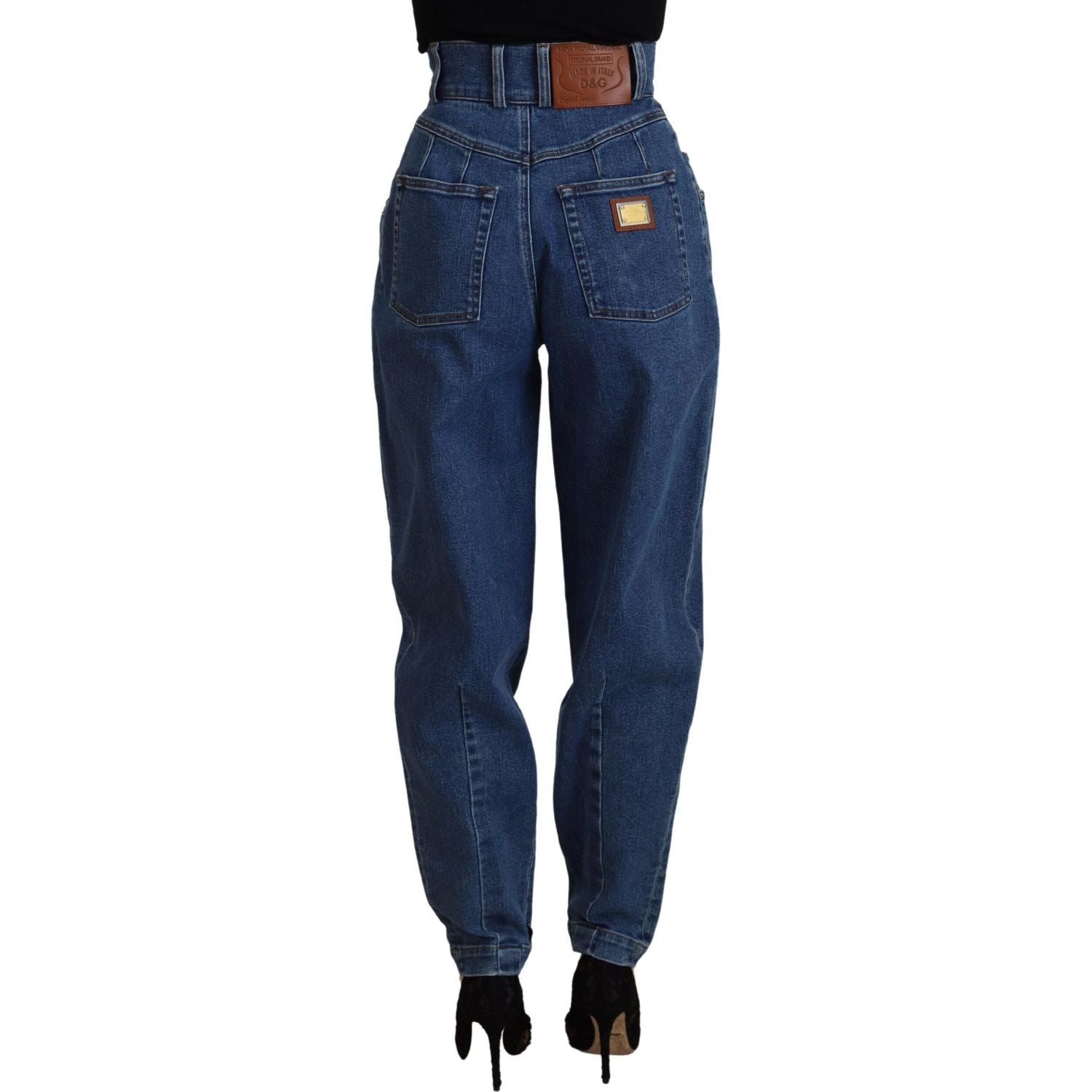 Dolce & Gabbana Blue High Waist Denim Cotton Stretch Jeans