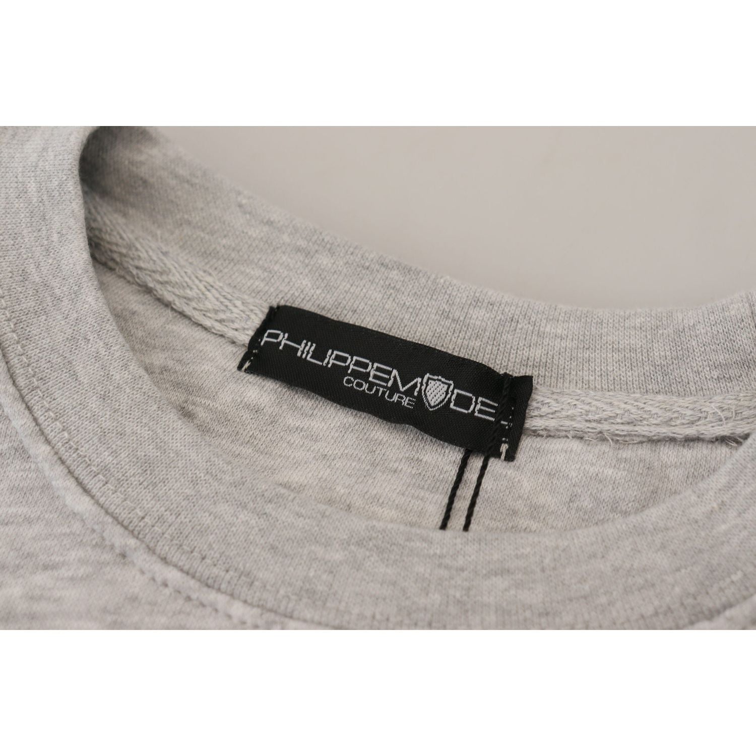 优雅灰色印花棉质毛衣