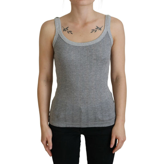 Dolce & Gabbana Chic Gray Sleeveless Modal-Cotton Top Dolce & Gabbana Slate Gray