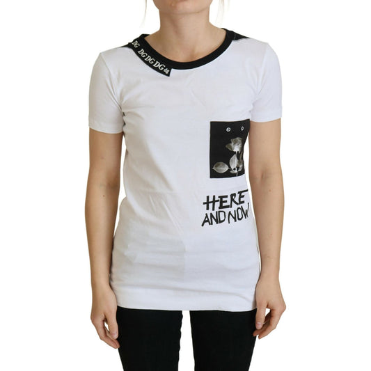 Dolce & Gabbana Chic Monochrome 'Here and Now' Cotton Tee Dolce & Gabbana Gray