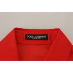 Dolce & Gabbana Elegant Silk Collared Long Sleeve Polo Top Dolce & Gabbana Firebrick