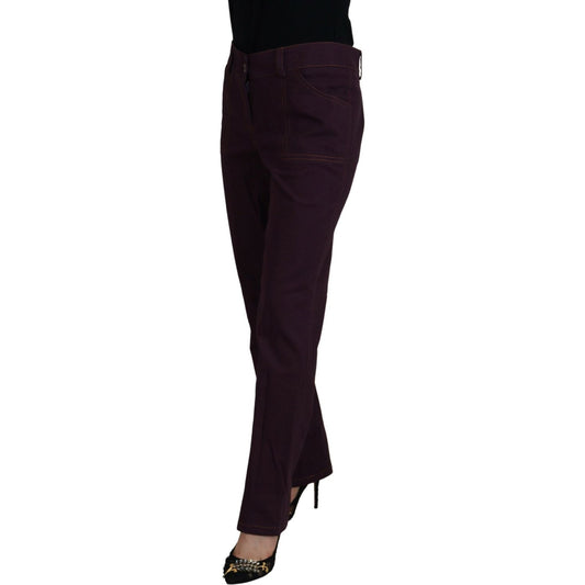 BENCIVENGA Elegant Tapered Purple Cotton Pants BENCIVENGA Black