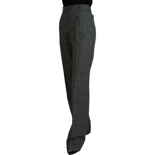 Dolce & Gabbana High-Waist Plaid Virgin Wool Pants Dolce & Gabbana Dark Slate Gray