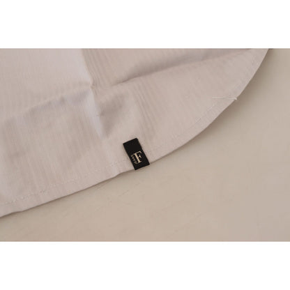 Ferre Light Gray Stripes Cotton Sleeveless Collared Top