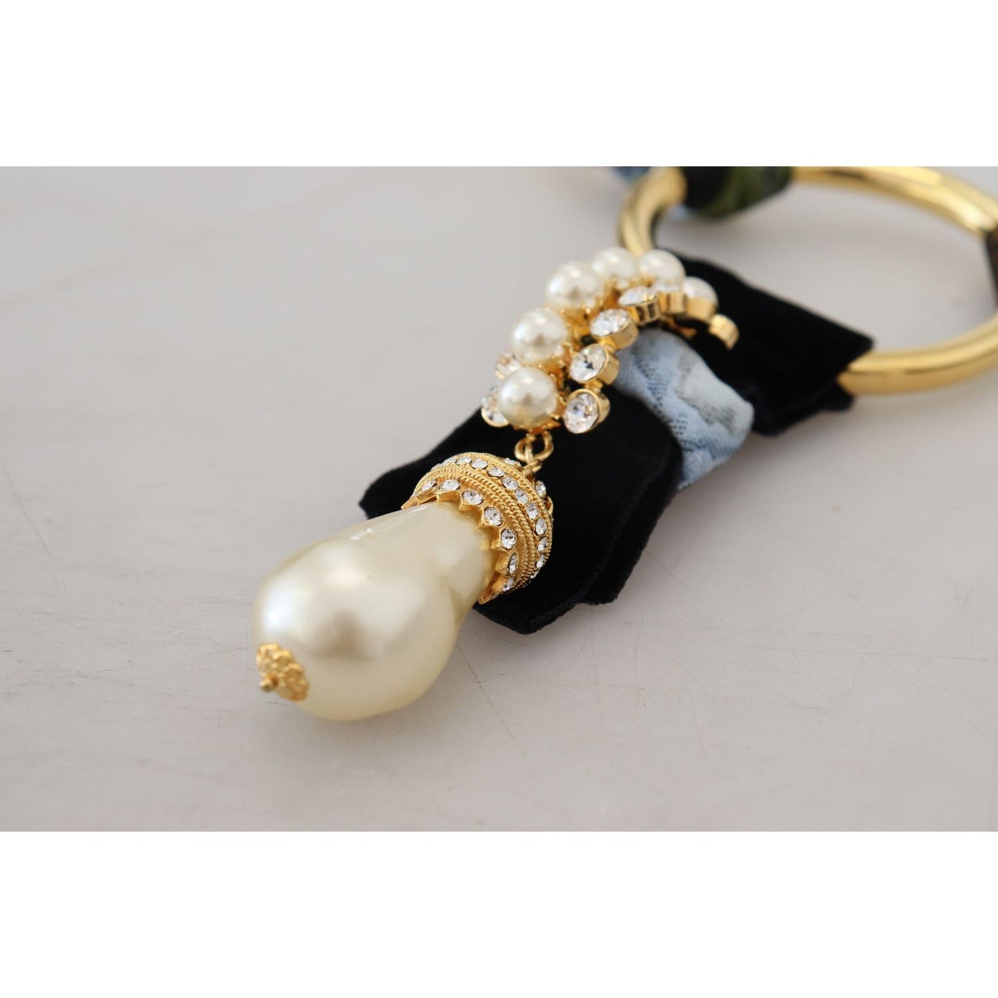 Dolce & Gabbana Elegant Gold Brass Pearl Statement Necklace Necklace Dolce & Gabbana Gray