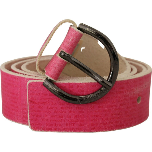 John Galliano Elegant Pink Leather Fashion Belt John Galliano Maroon