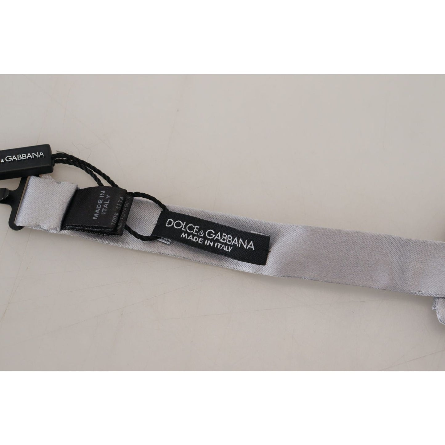 Dolce & Gabbana Elegant Gray Silk Bow Tie Dolce & Gabbana Gray
