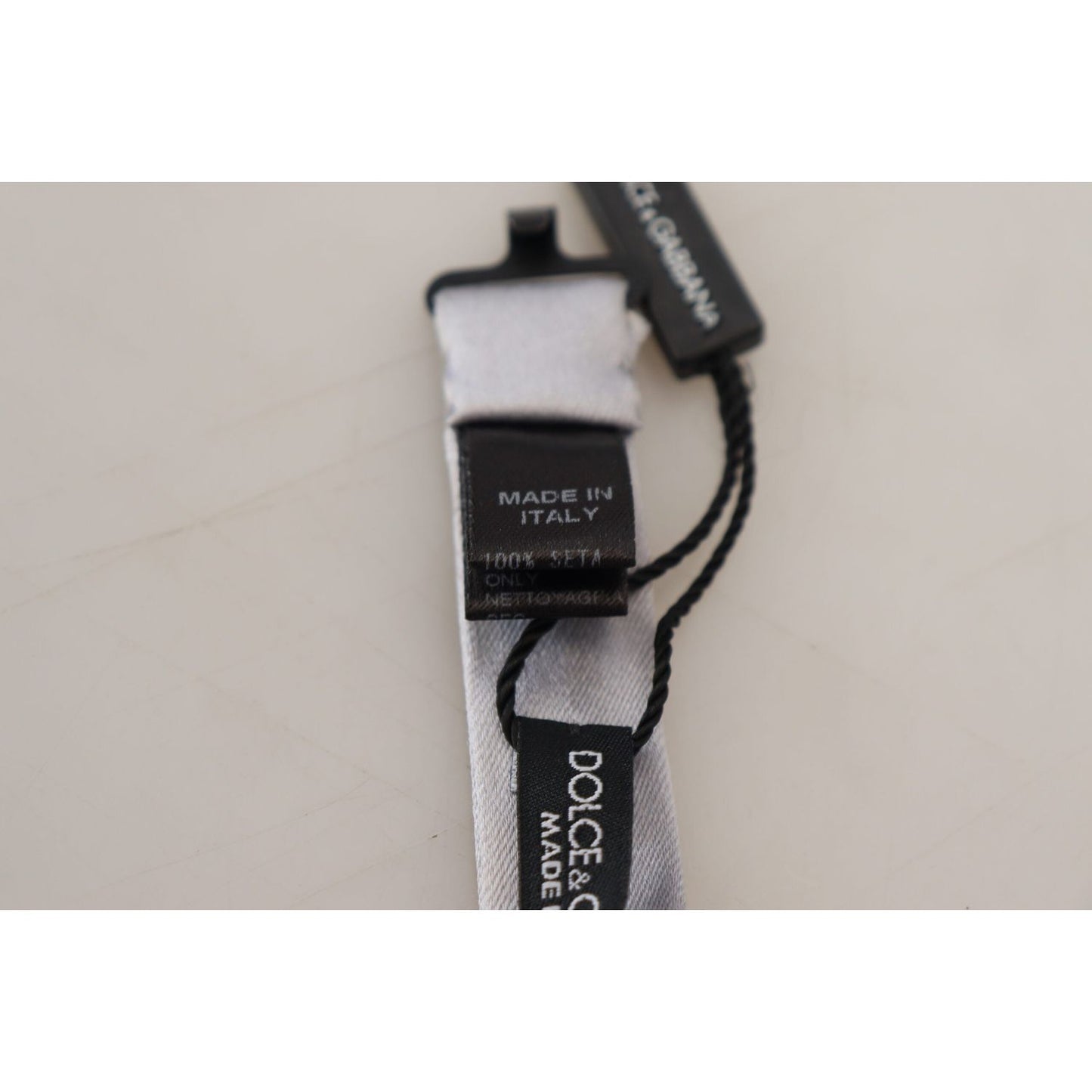 Dolce & Gabbana Elegant Gray Silk Bow Tie Dolce & Gabbana Gray