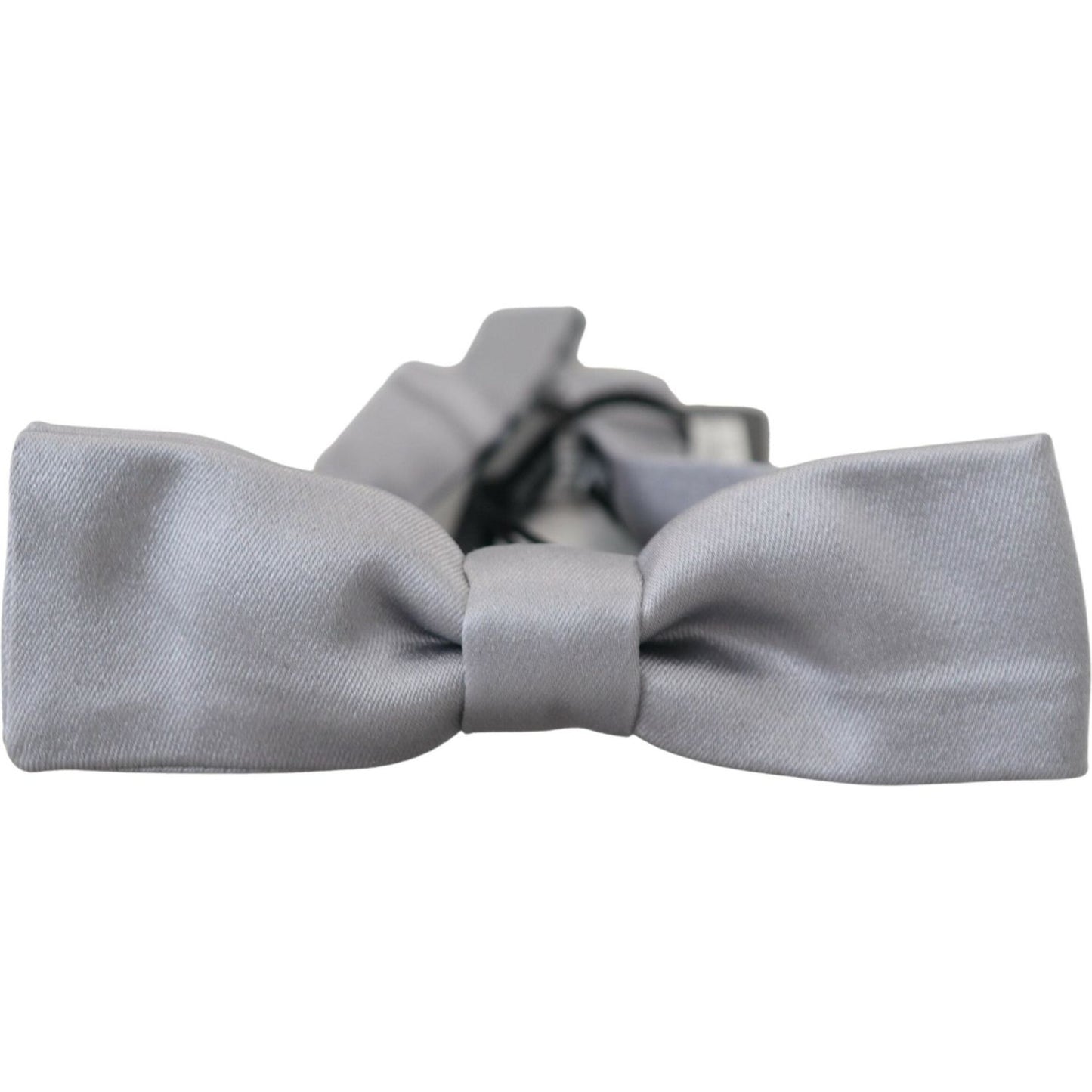 Dolce & Gabbana Elegant Gray Silk Bow Tie Dolce & Gabbana Dark Gray