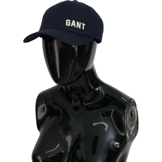 Gant Elegant Blue Cotton Baseball Hat Gant Black