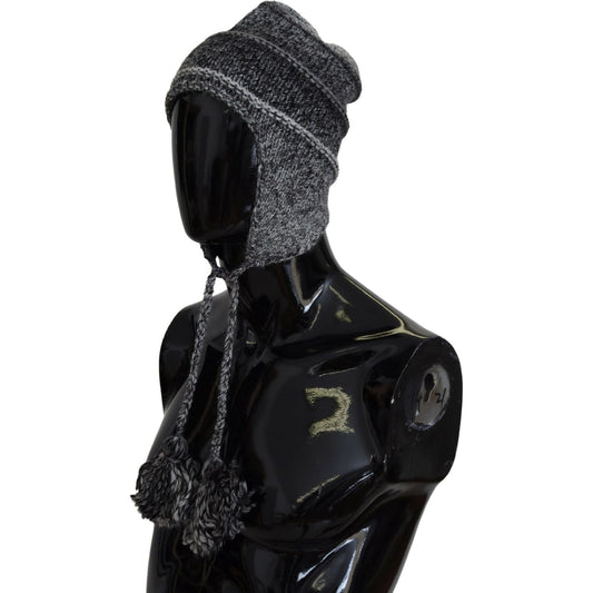 Dolce & Gabbana Elegant Gray Knitted Beanie Hat Dolce & Gabbana Black