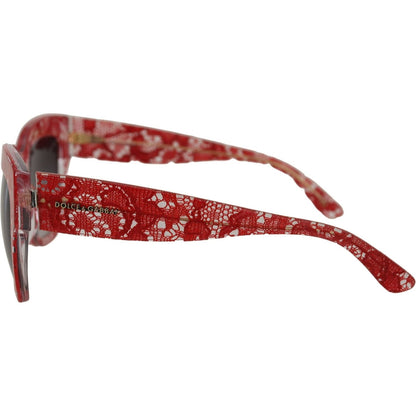 Dolce & Gabbana Red DG4231F Lace Acetate Rectangle Shades Sunglasses