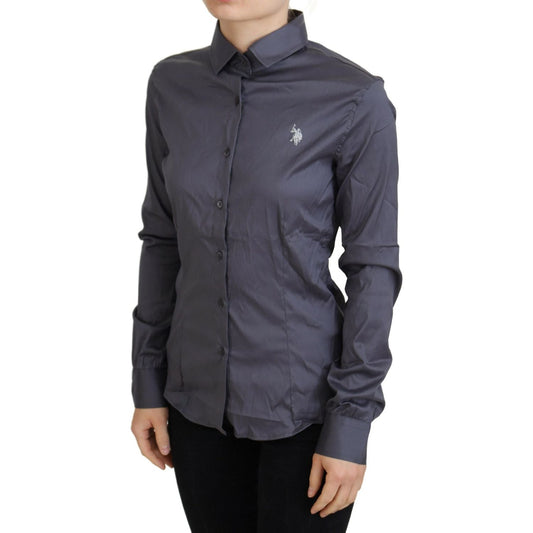 U.S. POLO ASSN. Elegant Gray Long Sleeve Polo Top U.S. POLO ASSN. Dark Slate Gray