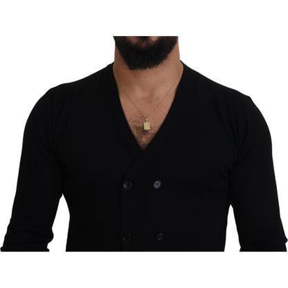 Dolce & Gabbana Black Cashmere Button Down Cardigan Sweater