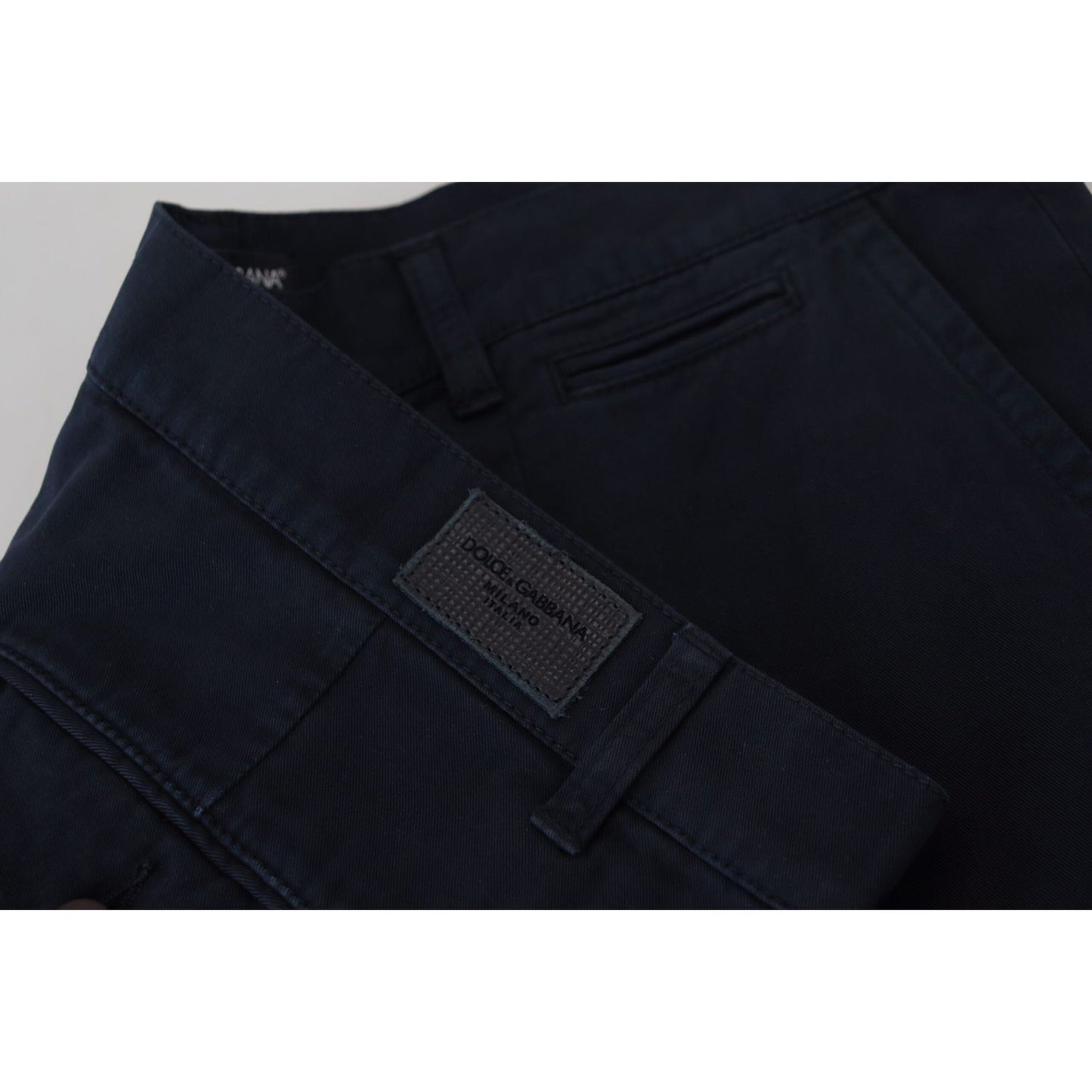 Dolce & Gabbana Blue Cotton Dress Formal Men Pants