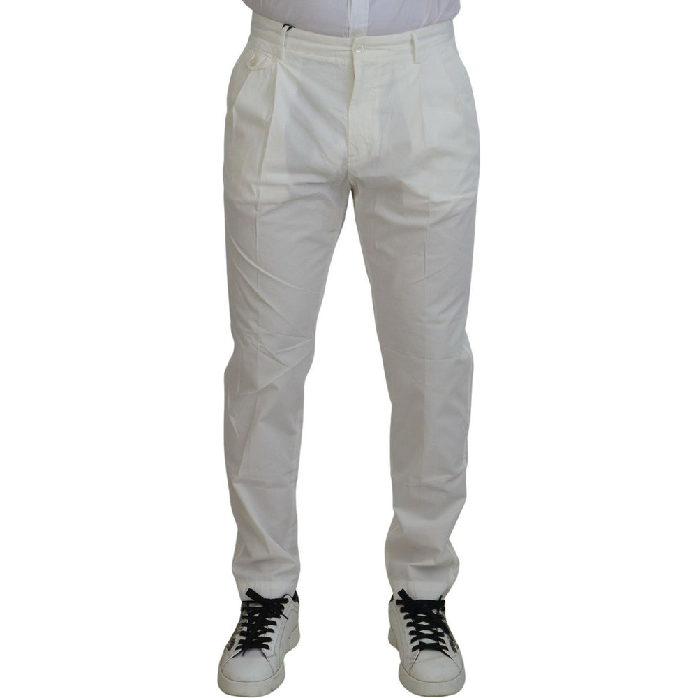 Dolce & Gabbana White Cotton Skinny Chino Pants PAN74810-54