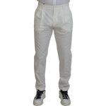 Dolce & Gabbana White Cotton Skinny Chino Pants PAN74810-54