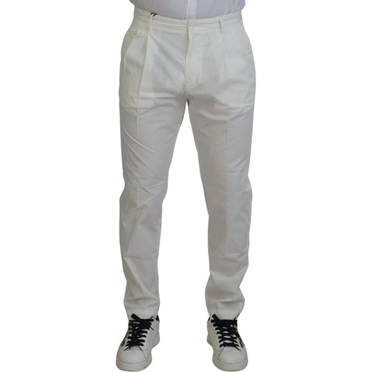Dolce & Gabbana White Cotton Skinny Chino Pants PAN74810-54