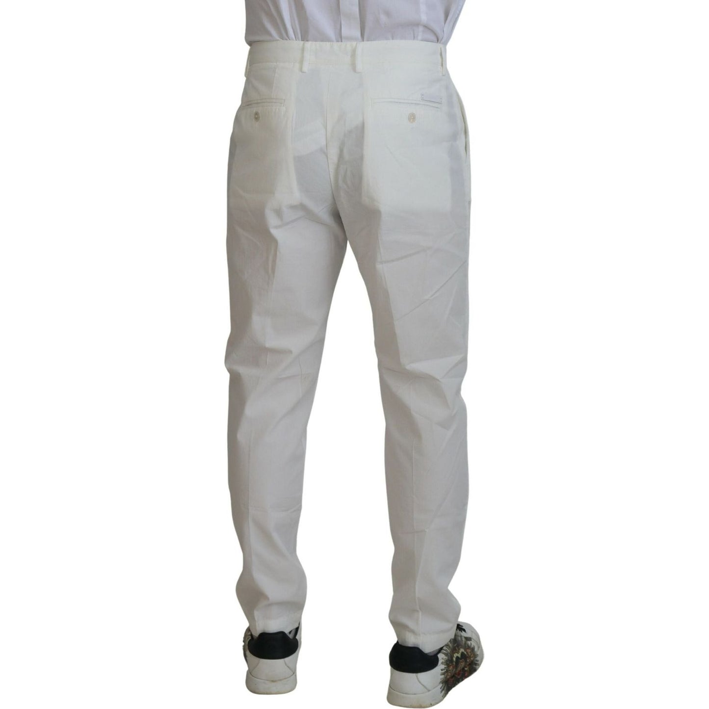 Dolce & Gabbana White Cotton Skinny Chino Pants PAN74810-54