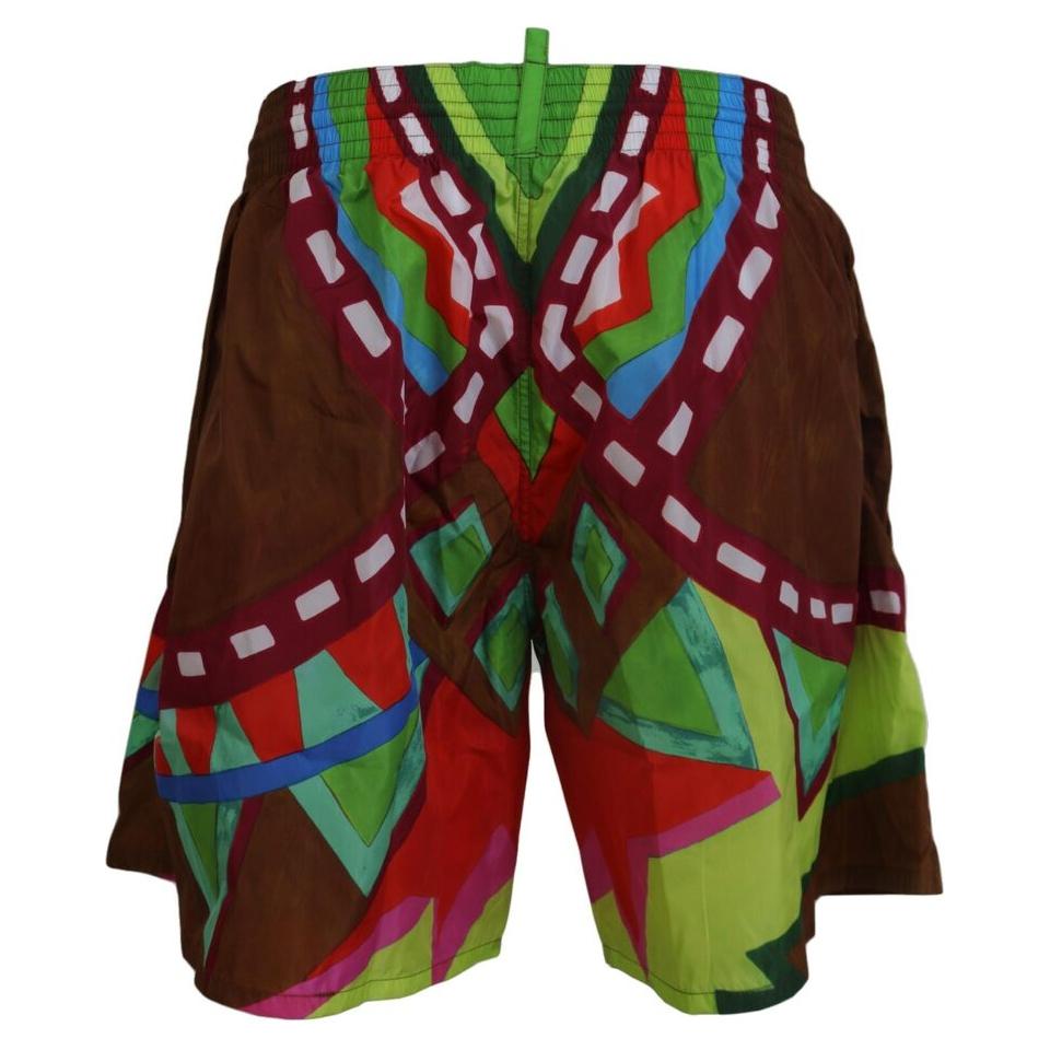 Dsquared² Multicolor Printed Men Beachwear Swimwear Short Dsquared²