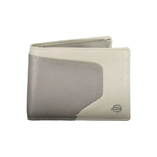Piquadro Sleek Bi-Fold Leather Wallet with RFID Block Piquadro Dark Gray