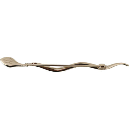 Dolce & Gabbana Silver Brass Crystal Spilla Serpente Brooch Pin Brooch