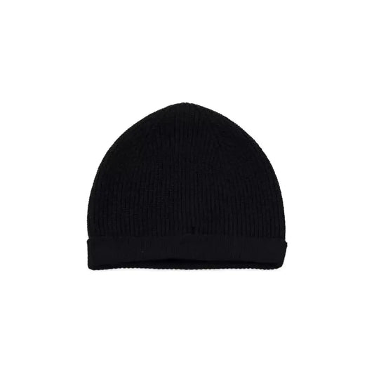 Alpha Studio Blue Merino Wool Men's Hat Alpha Studio Black