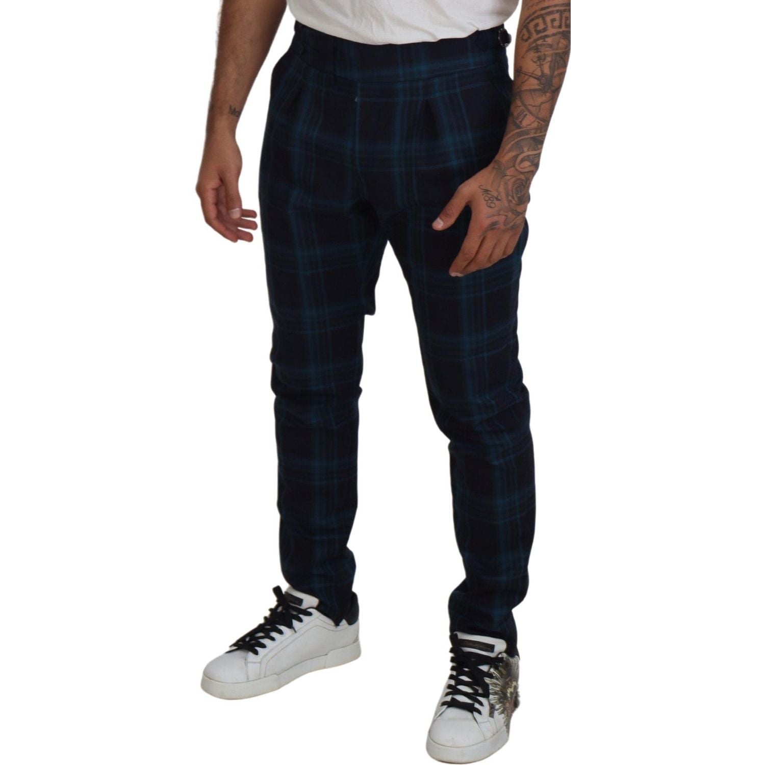 优雅格子羊毛正装裤