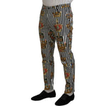 Dolce & Gabbana White Cotton Stretch Crown Trouser Pants PAN74755-44