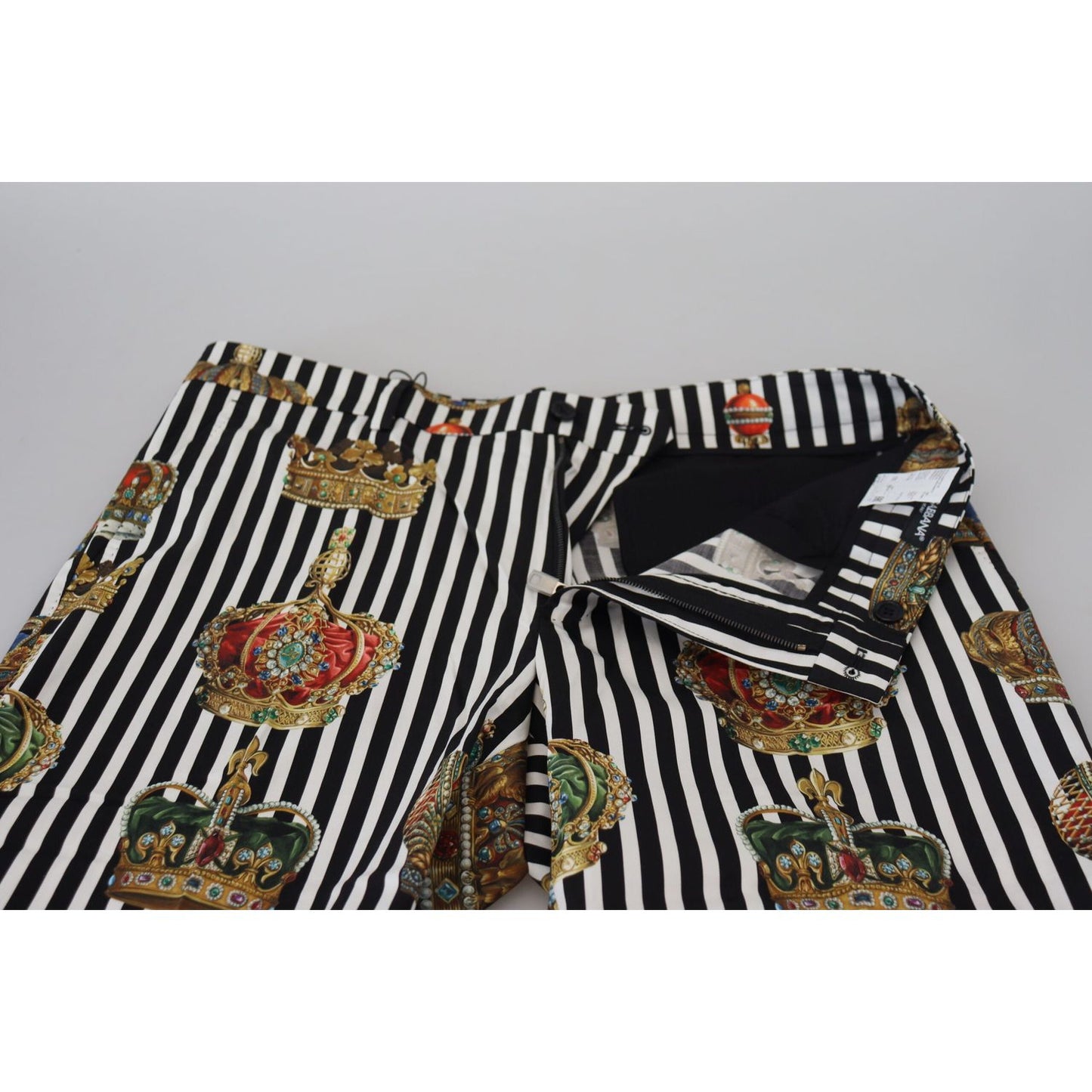 Dolce & Gabbana White Cotton Stretch Crown Trouser Pants PAN74755-44