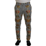 Dolce & Gabbana White Cotton Stretch Crown Trouser Pants PAN74755-44