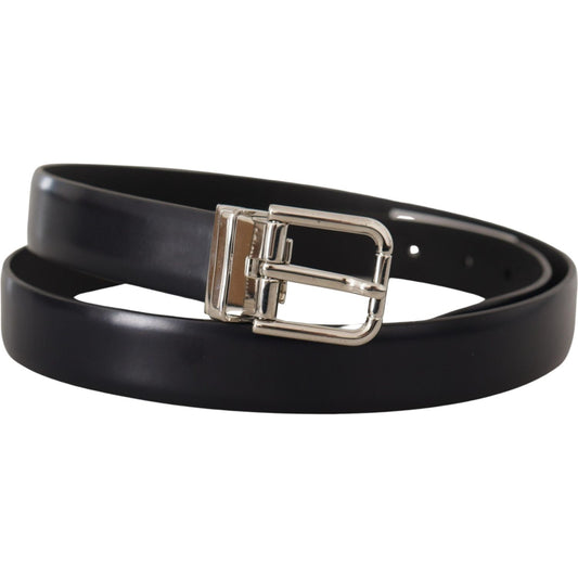 Dolce & Gabbana Elegant Leather Belt with Metal Buckle Dolce & Gabbana Dark Slate Gray