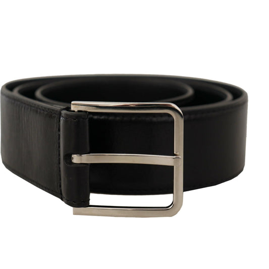 Dolce & Gabbana Elegant Leather Belt with Metal Buckle Dolce & Gabbana Black
