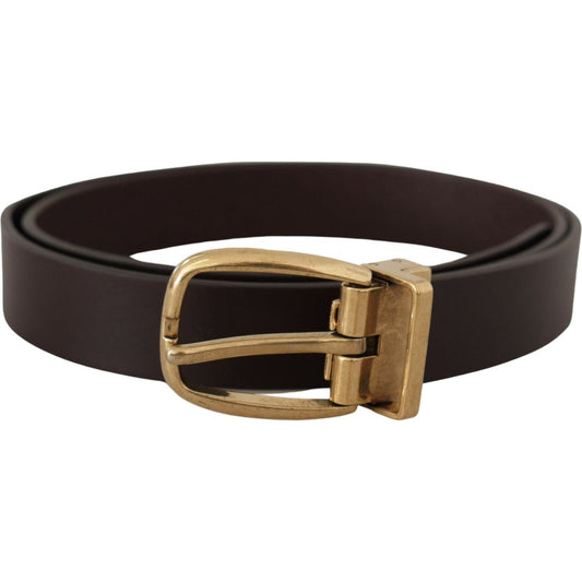Dolce & Gabbana Elegant Dark Brown Leather Belt Dolce & Gabbana Dark Slate Gray