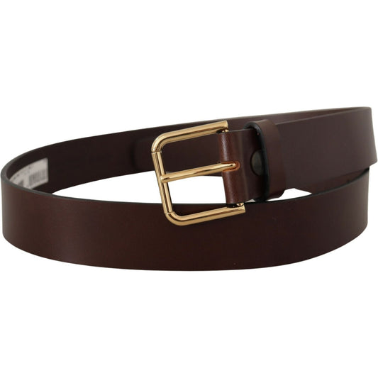 Dolce & Gabbana Elegant Dark Brown Leather Belt Dolce & Gabbana Dark Slate Gray