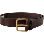 Dolce & Gabbana Elegant Dark Brown Leather Belt Dolce & Gabbana Dark Slate Gray
