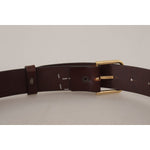 Dolce & Gabbana Elegant Dark Brown Leather Belt Dolce & Gabbana Dark Gray