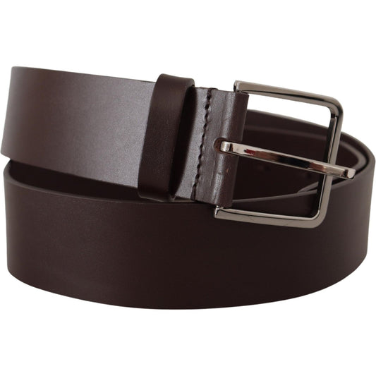 Dolce & Gabbana Elegant Dark Brown Leather Belt Dolce & Gabbana Dark Slate Gray