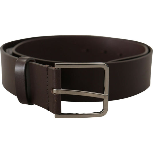 Dolce & Gabbana Elegant Dark Brown Leather Belt Dolce & Gabbana Black