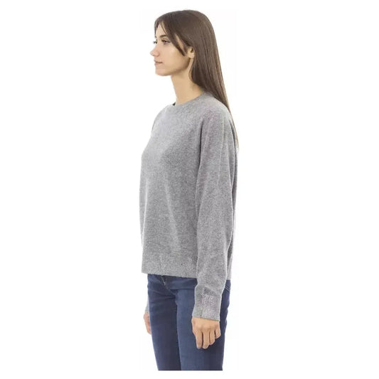 Baldinini Trend Gray Wool Women Sweater Baldinini Trend Dark Gray